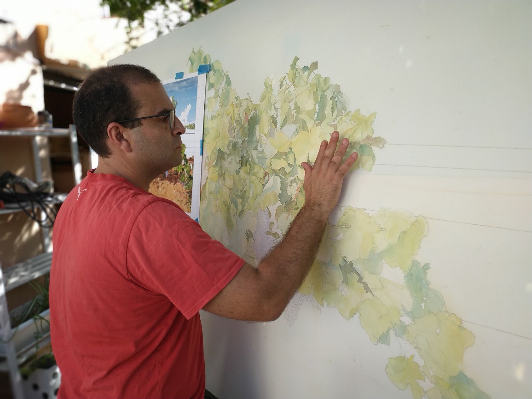 Jaime M Arribas pintando